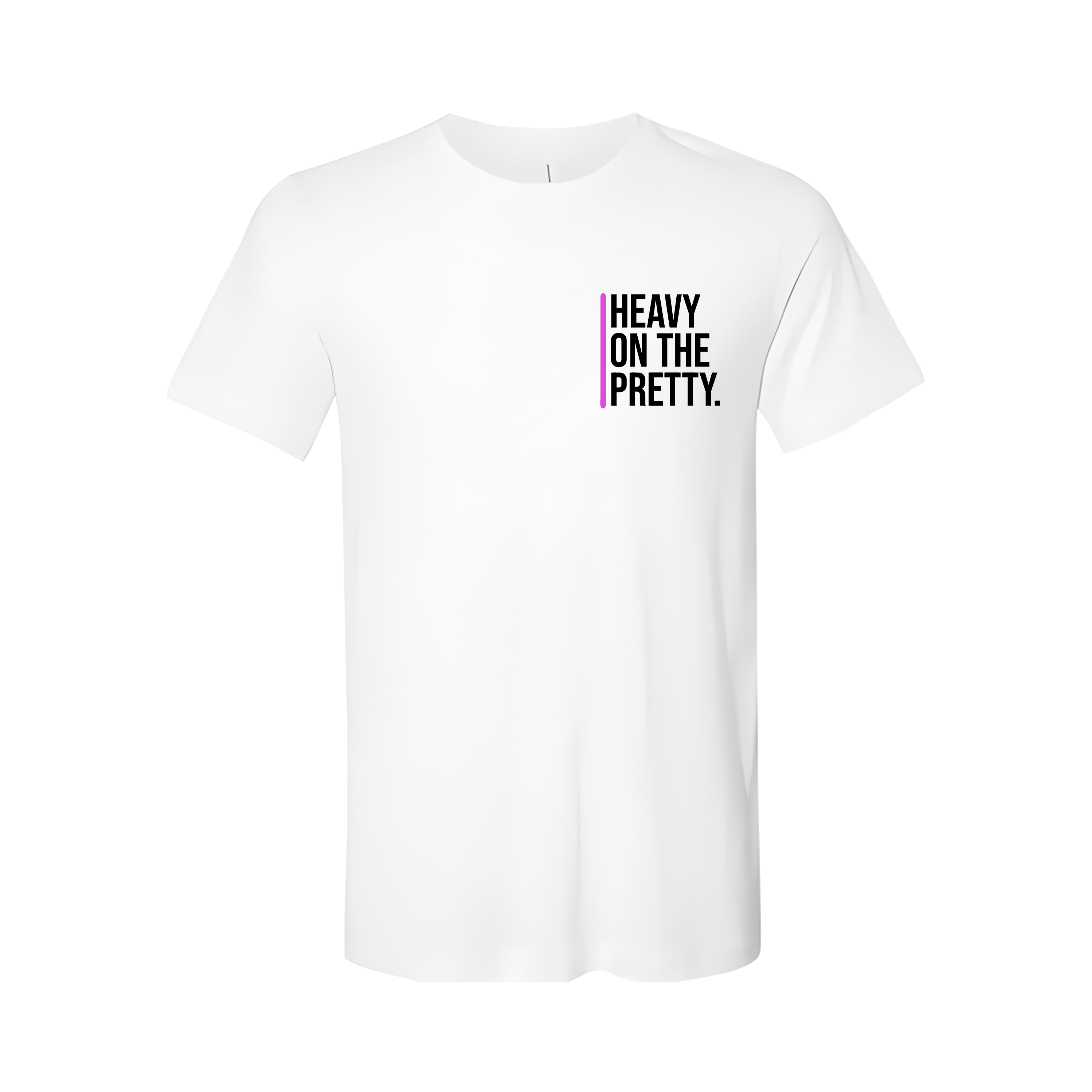 “HEAVY ON THE PRETTY” TEE (WHITE / BLACK)