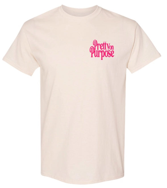 “LOGO” TEE (CREAM / PINK)