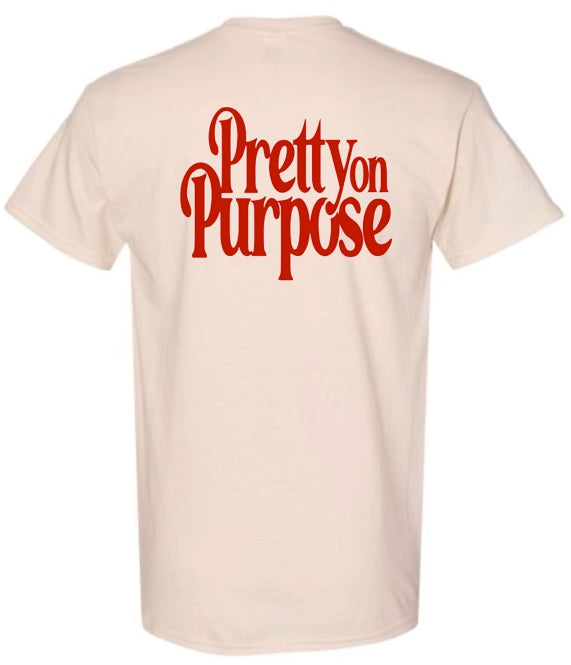 “LOGO” TEE (CREAM / RED)