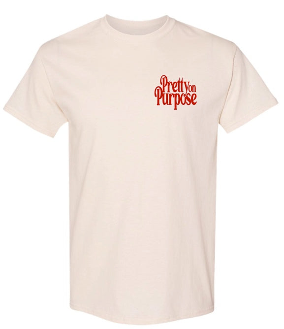“LOGO” TEE (CREAM / RED)