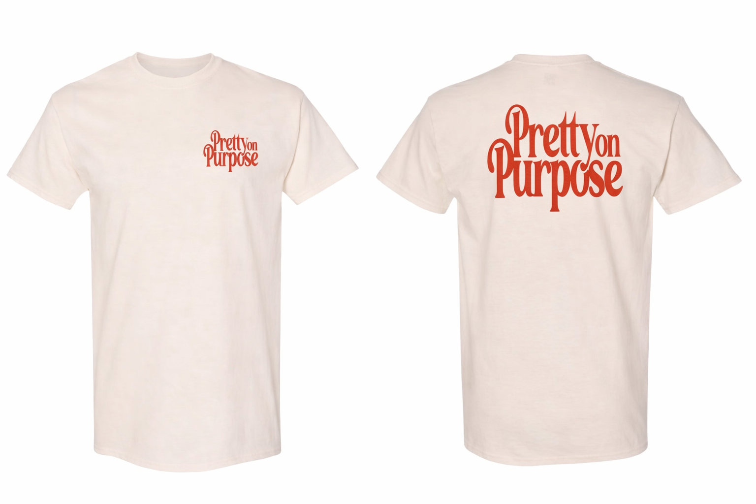 “LOGO” TEE (CREAM / RED)