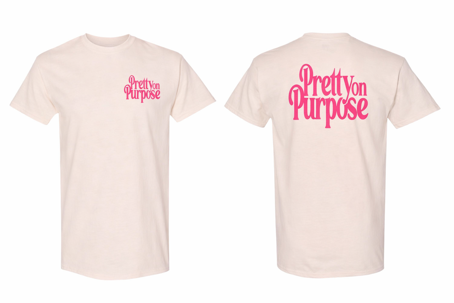 “LOGO” TEE (CREAM / PINK)